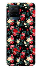 Rose Pattern Vivo Y21T Hard Case Back Cover by Casekaro