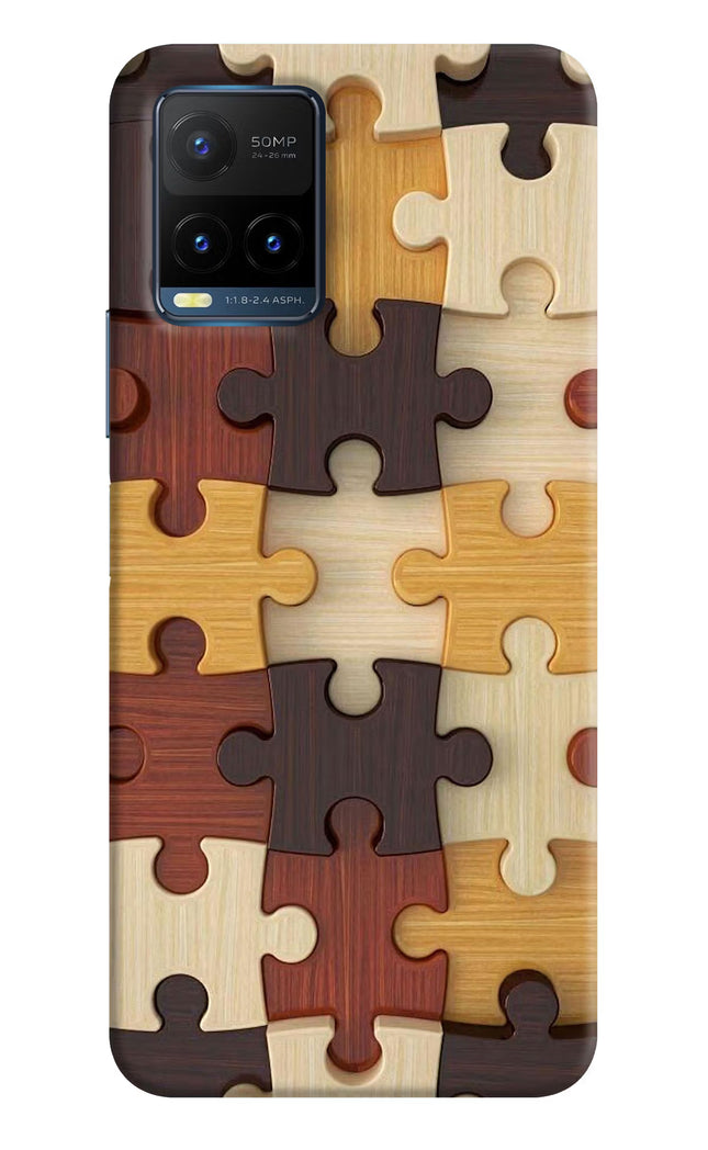 Wooden Puzzle Vivo Y21T Hard Case Back Cover by Casekaro