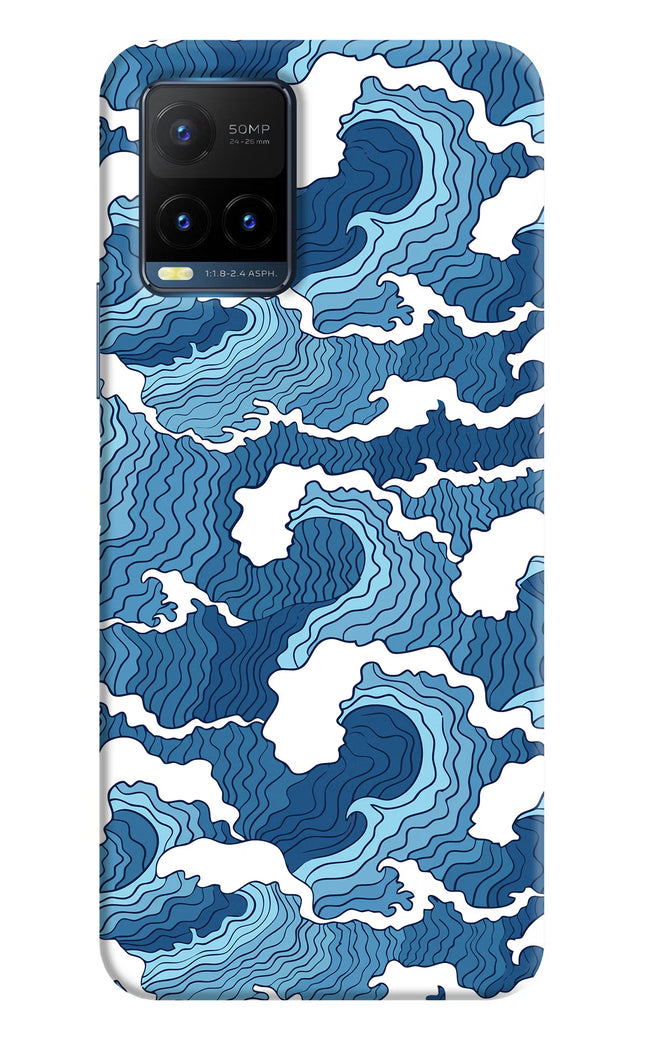 Blue Waves Vivo Y21T Hard Case Back Cover by Casekaro