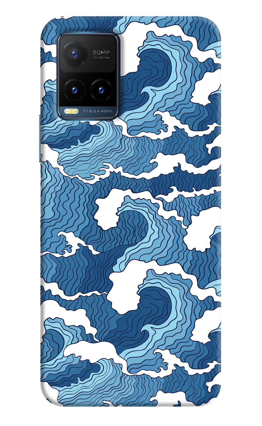 Blue Waves Vivo Y21T Back Cover, Hard case