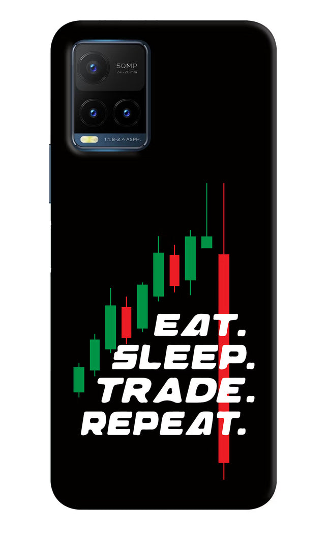 Eat Sleep Trade Repeat Vivo Y21T Hard Case Back Cover by Casekaro