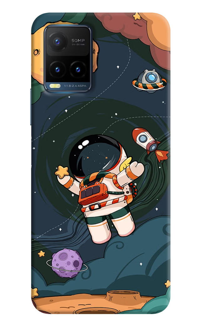 Cartoon Astronaut Vivo Y21T Hard Case Back Cover by Casekaro
