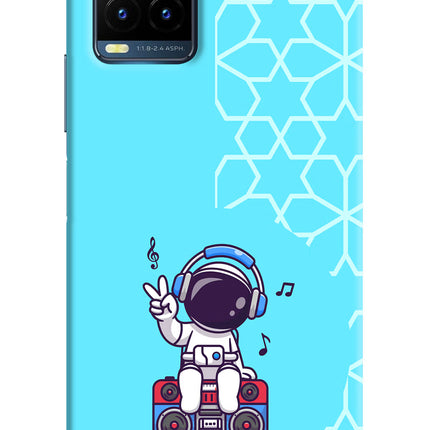 Cute Astronaut Chilling Vivo Y21T Hard Case Back Cover by Casekaro