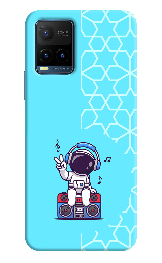 Cute Astronaut Chilling Vivo Y21T Hard Case Back Cover by Casekaro