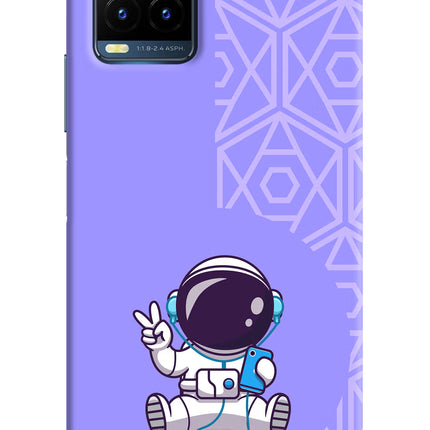 Cute Astronaut Chilling Vivo Y21T Hard Case Back Cover by Casekaro