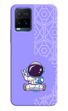Cute Astronaut Chilling Vivo Y21T Hard Case Back Cover by Casekaro