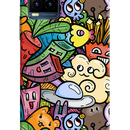Veggie Doodle Vivo Y21T Hard Case Back Cover by Casekaro