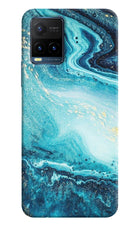 Blue Glitter Marble Vivo Y21T Hard Case Back Cover by Casekaro