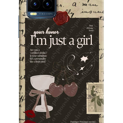 I am just a girl Vivo Y21T Hard Case Back Cover by Casekaro