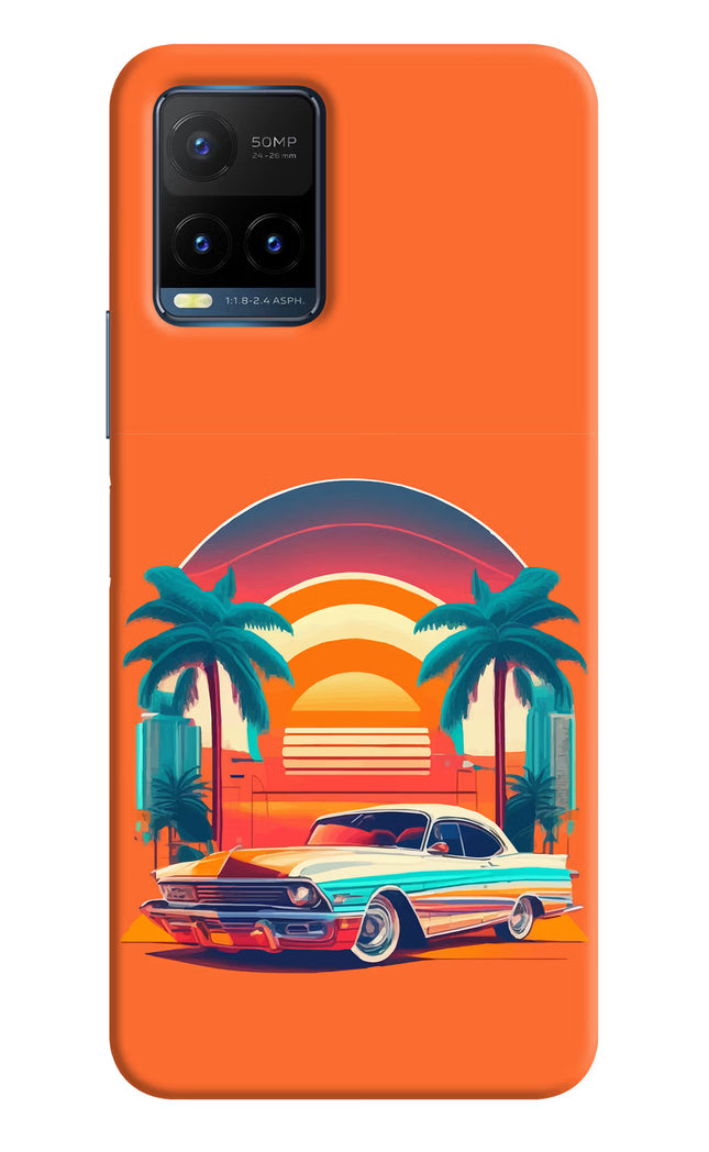Palm Drive 80s Vivo Y21T Hard Case Back Cover by Casekaro