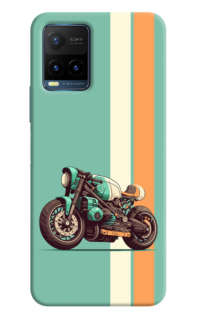 Striped Moto Drift Vivo Y21T Hard Case Back Cover by Casekaro