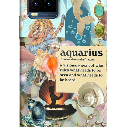 Aquarius Zodiac Vivo Y21T Hard Case Back Cover by Casekaro