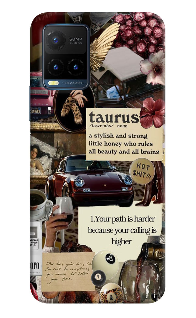 Taurus Zodiac Vivo Y21T Hard Case Back Cover by Casekaro