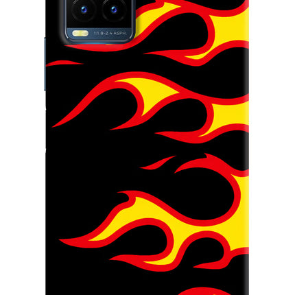 Side Sweep Flames Vivo Y21T Hard Case Back Cover by Casekaro