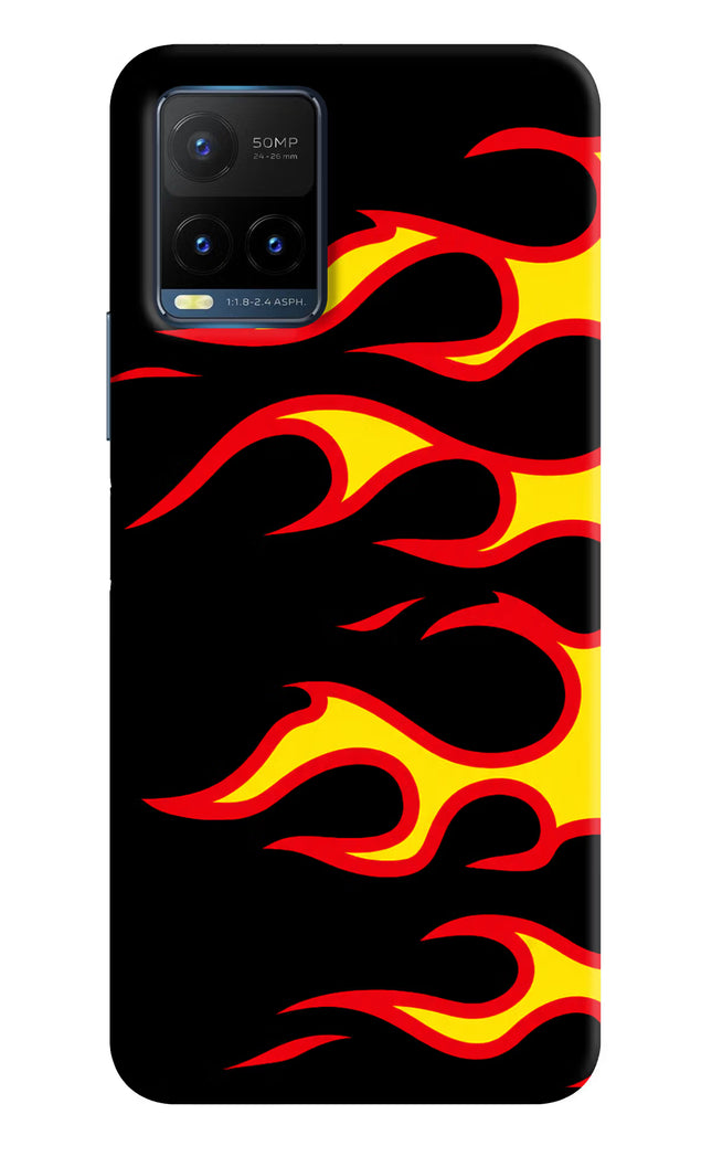 Side Sweep Flames Vivo Y21T Hard Case Back Cover by Casekaro