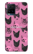 Pink Cats Vivo Y21T Hard Case Back Cover by Casekaro
