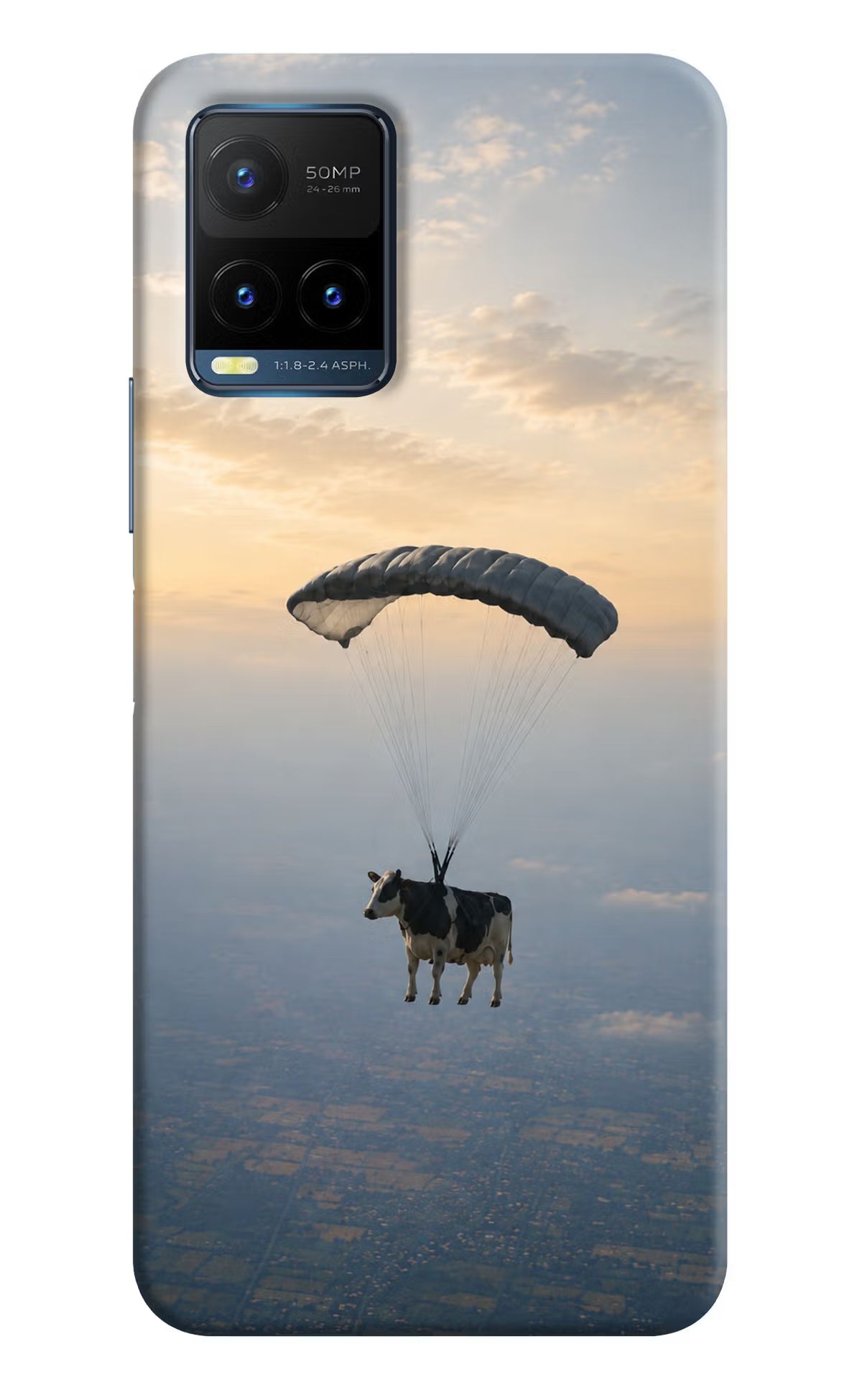 Skydiving Cow Vivo Y21T Back Cover