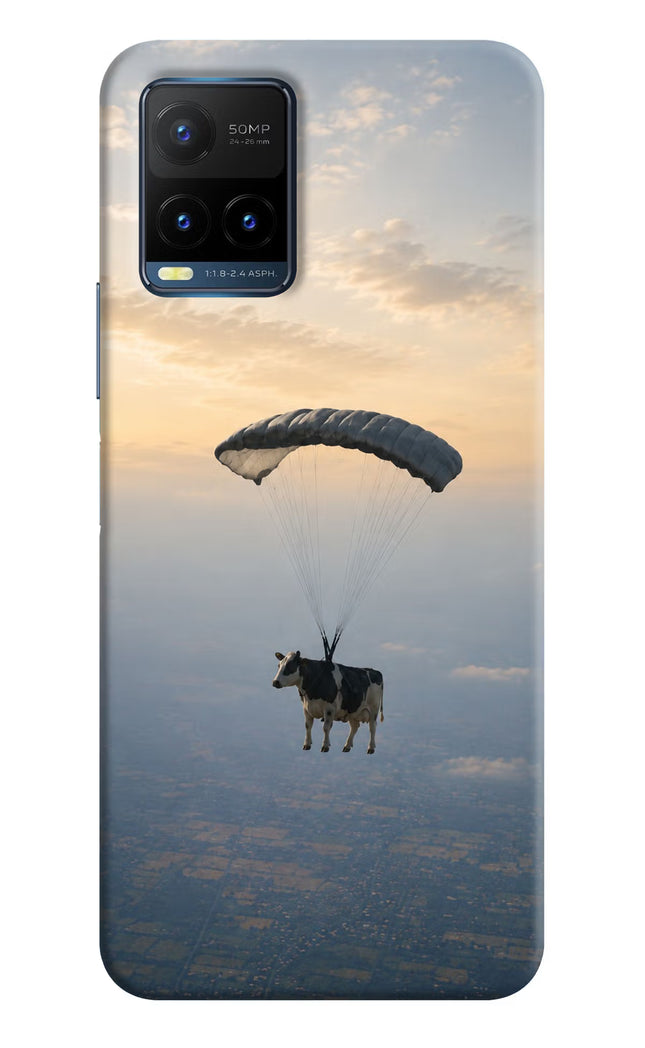 Skydiving Cow Vivo Y21T Hard Case Back Cover by Casekaro