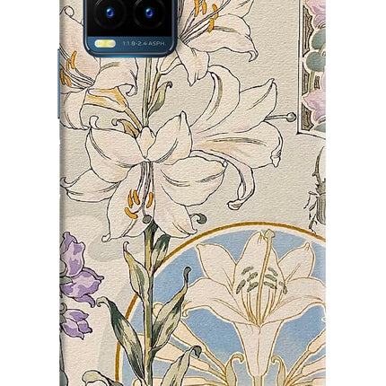 White Lily Vivo Y21T Hard Case Back Cover by Casekaro