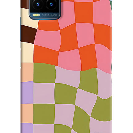 Wavy Grid Vivo Y21T Hard Case Back Cover by Casekaro