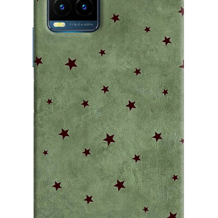 Green Stars Vivo Y21T Hard Case Back Cover by Casekaro