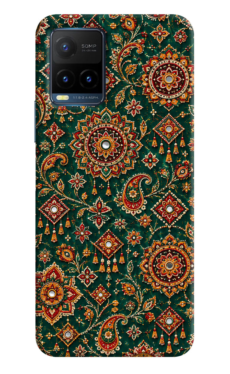 Green Pataka Vivo Y21T Back Cover, Hard case