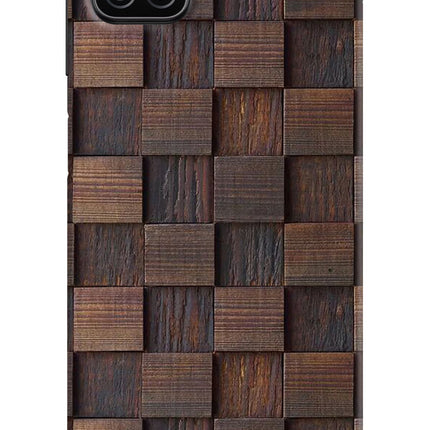 Wooden Cube Design Samsung A12 Hard Case Back Cover by Casekaro