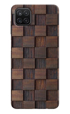 Wooden Cube Design Samsung A12 Hard Case Back Cover by Casekaro