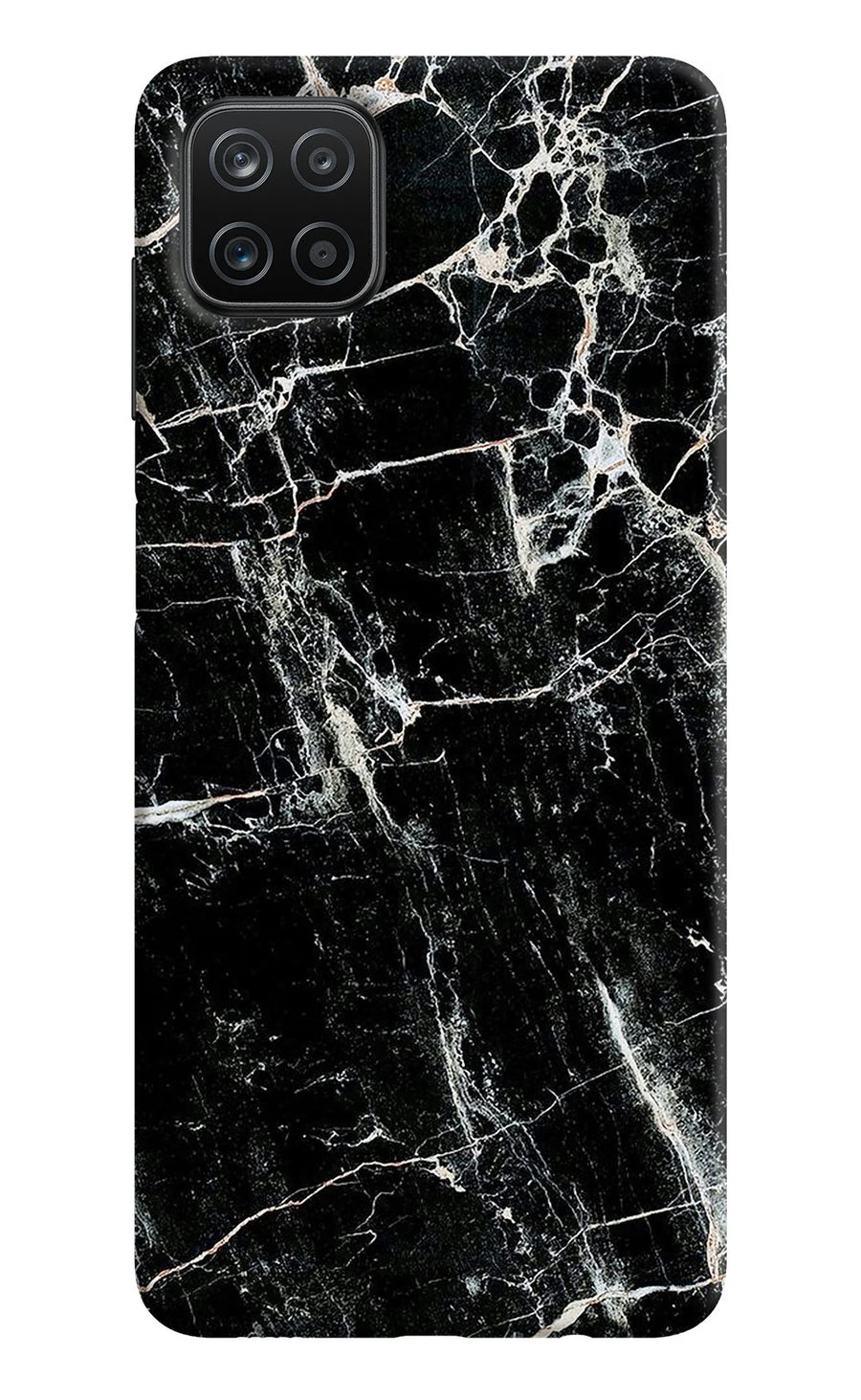 Black Marble Texture Samsung A12 Back Cover, Hard case