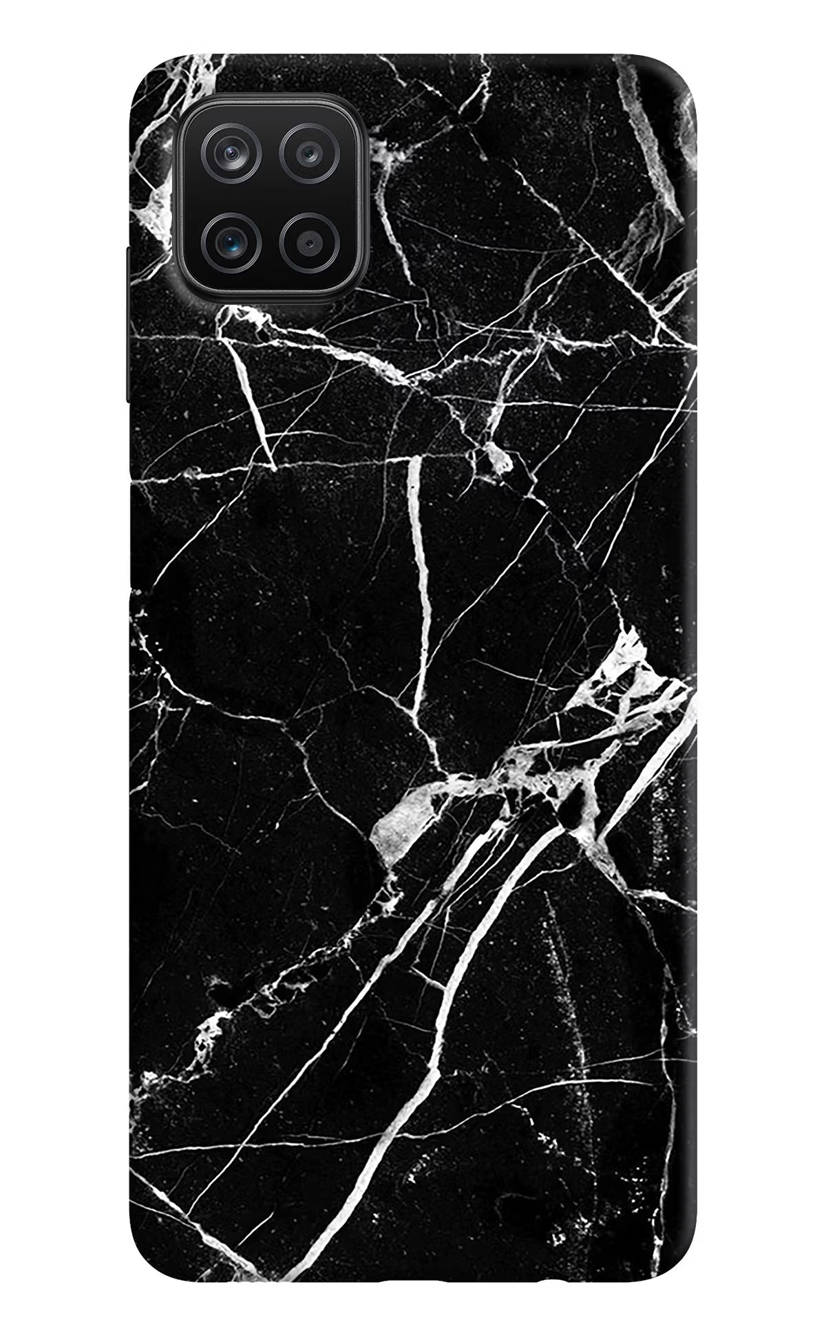 Black Marble Pattern Samsung A12 Back Cover