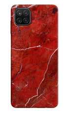 Red Marble Design Samsung A12 Hard Case Back Cover by Casekaro