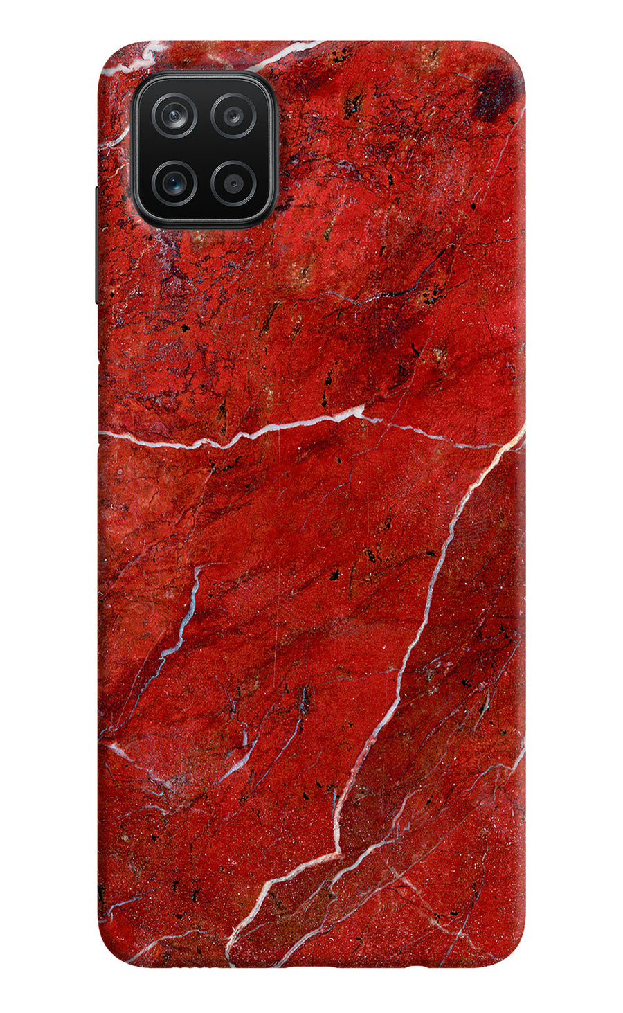 Red Marble Design Samsung A12 Back Cover, Hard case
