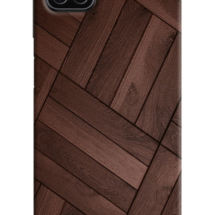Wooden Texture Design Samsung A12 Hard Case Back Cover by Casekaro