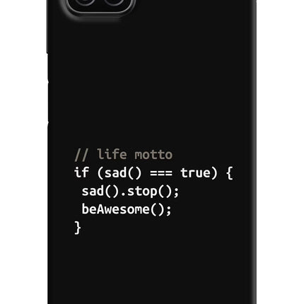 Life Motto Code Samsung A12 Hard Case Back Cover by Casekaro