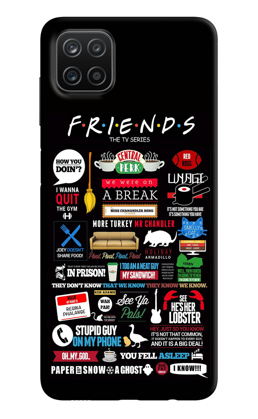 FRIENDS Samsung A12 Back Cover, Hard case