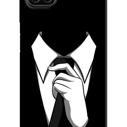Black Tie Samsung A12 Hard Case Back Cover by Casekaro