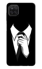 Black Tie Samsung A12 Hard Case Back Cover by Casekaro