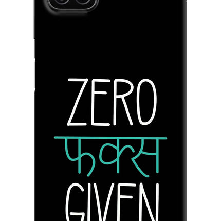 Zero Fucks Given Samsung A12 Hard Case Back Cover by Casekaro