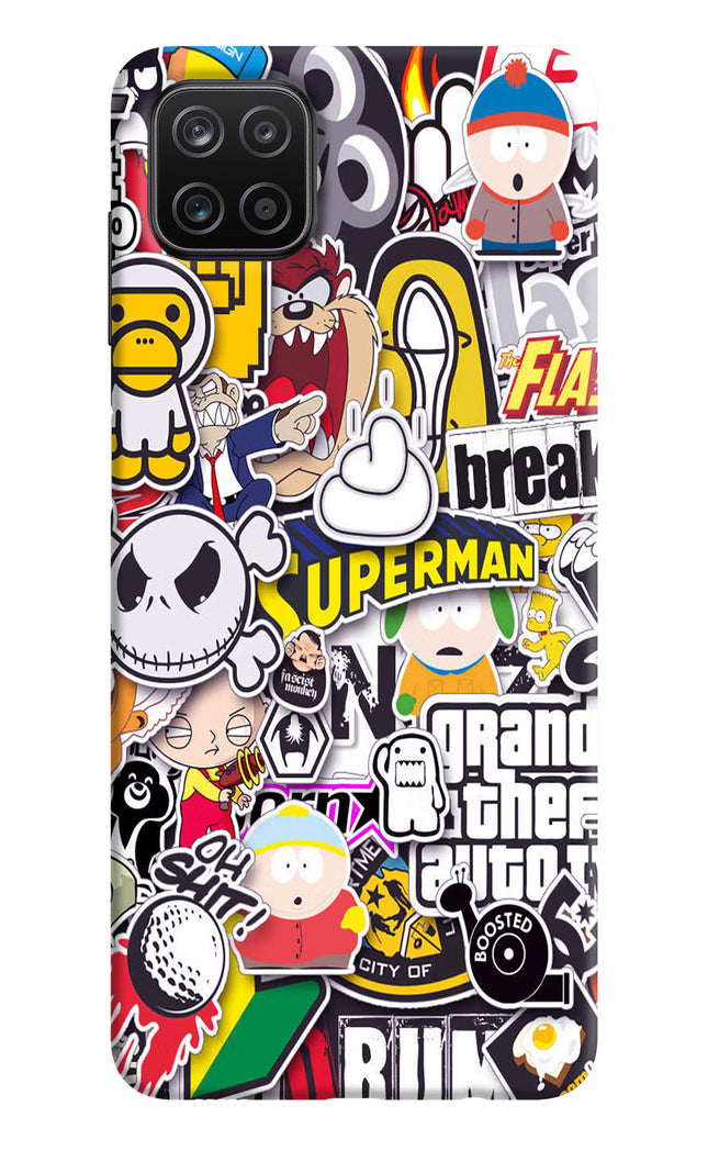 Sticker Bomb Samsung A12 Hard Case Back Cover by Casekaro