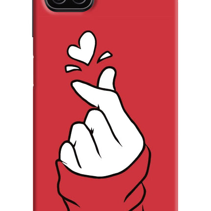 Korean Love Sign Samsung A12 Hard Case Back Cover by Casekaro
