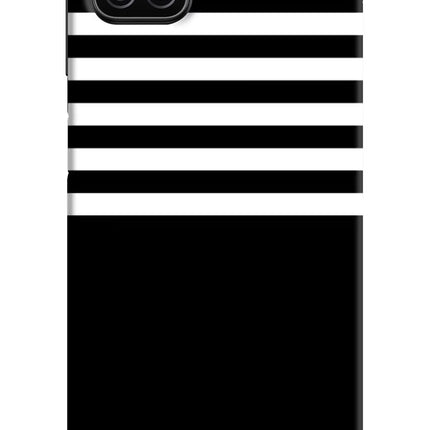 Black and White Print Samsung A12 Hard Case Back Cover by Casekaro