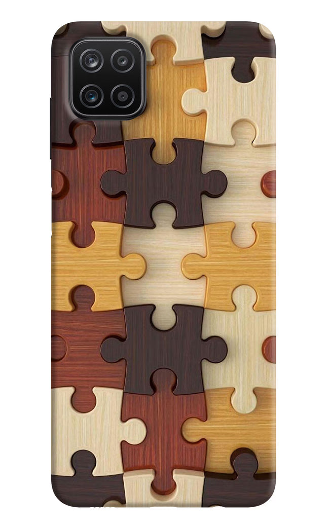 Wooden Puzzle Samsung A12 Hard Case Back Cover by Casekaro