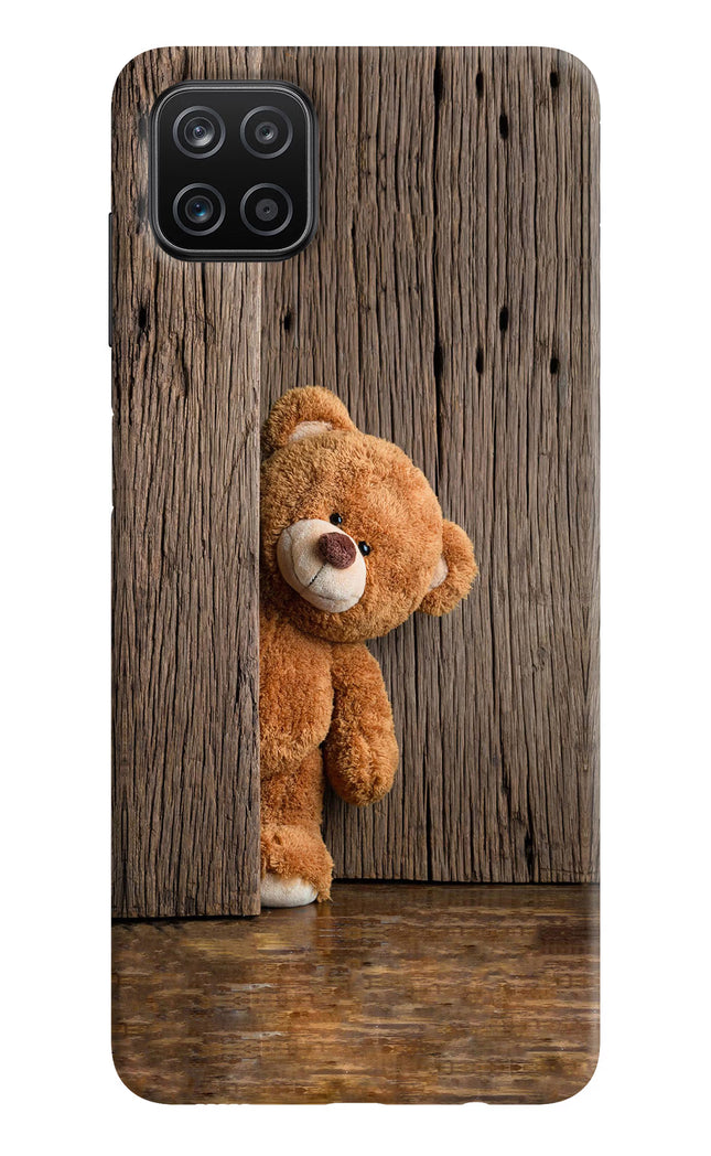 Teddy Wooden Samsung A12 Hard Case Back Cover by Casekaro