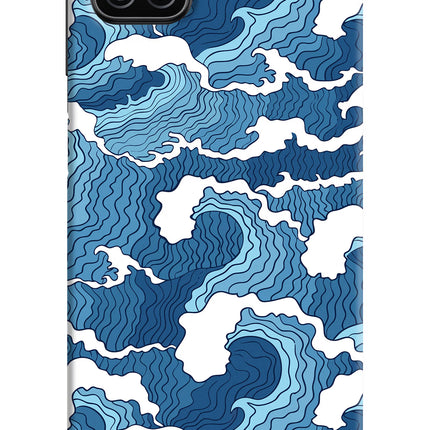 Blue Waves Samsung A12 Hard Case Back Cover by Casekaro