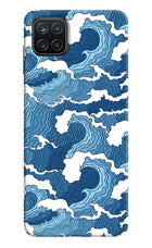 Blue Waves Samsung A12 Hard Case Back Cover by Casekaro