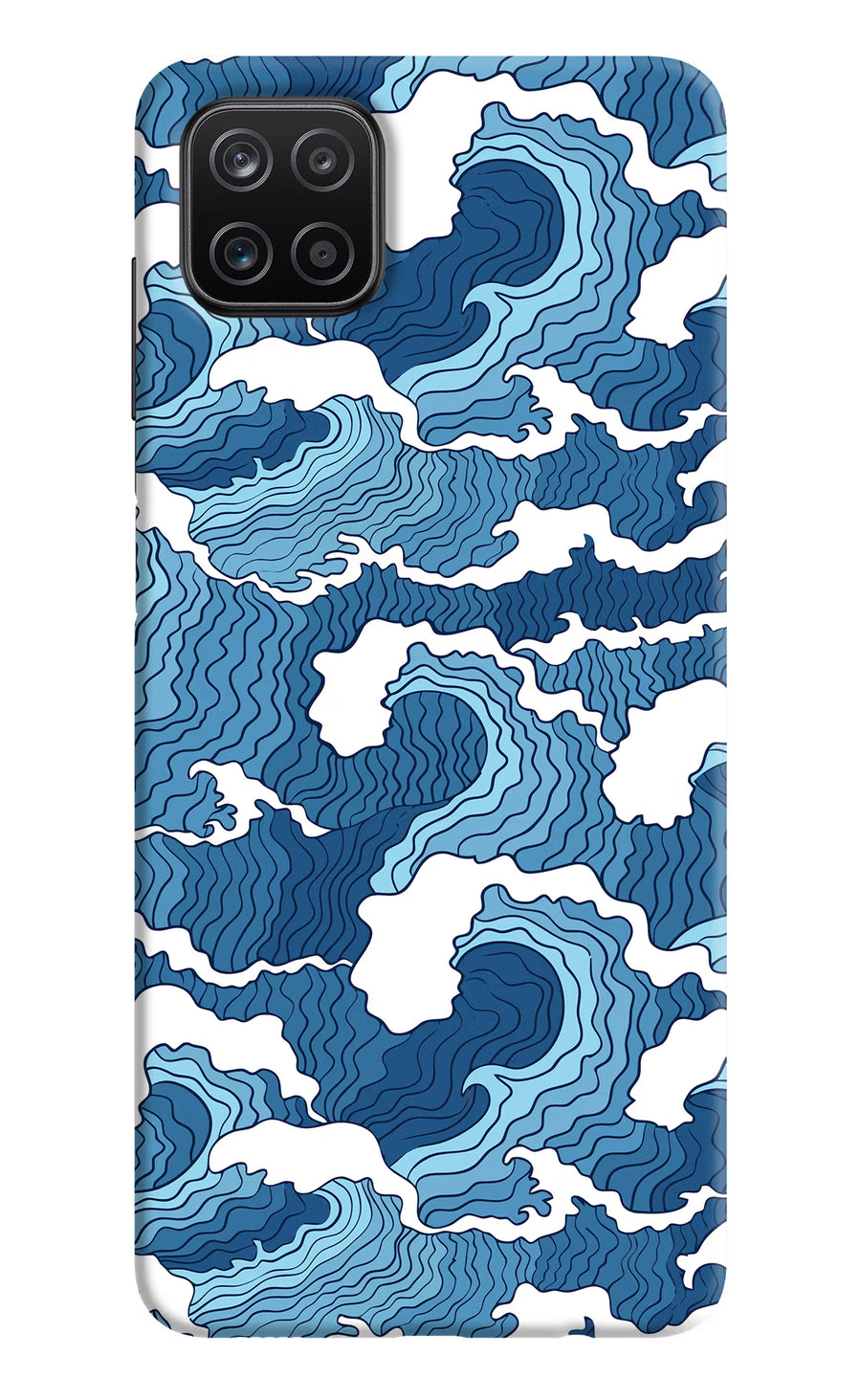 Blue Waves Samsung A12 Back Cover, Hard case
