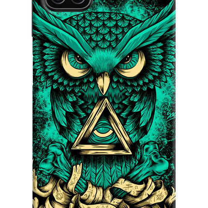 Green Owl Samsung A12 Hard Case Back Cover by Casekaro