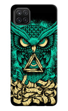Green Owl Samsung A12 Hard Case Back Cover by Casekaro