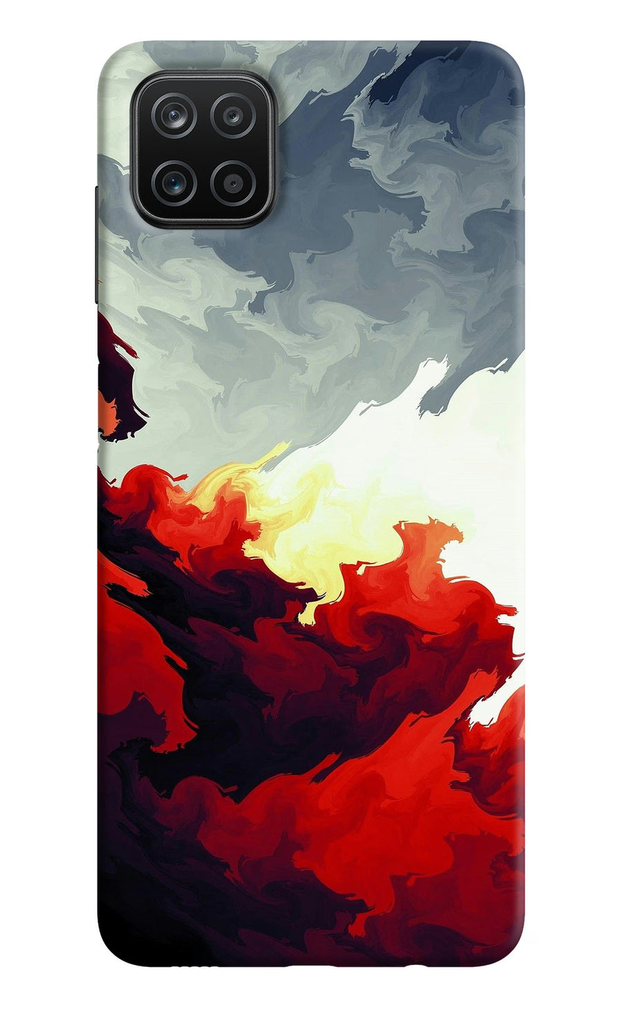 Fire Cloud Samsung A12 Back Cover, Hard case