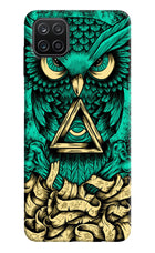 Green Owl Samsung A12 Hard Case Back Cover by Casekaro